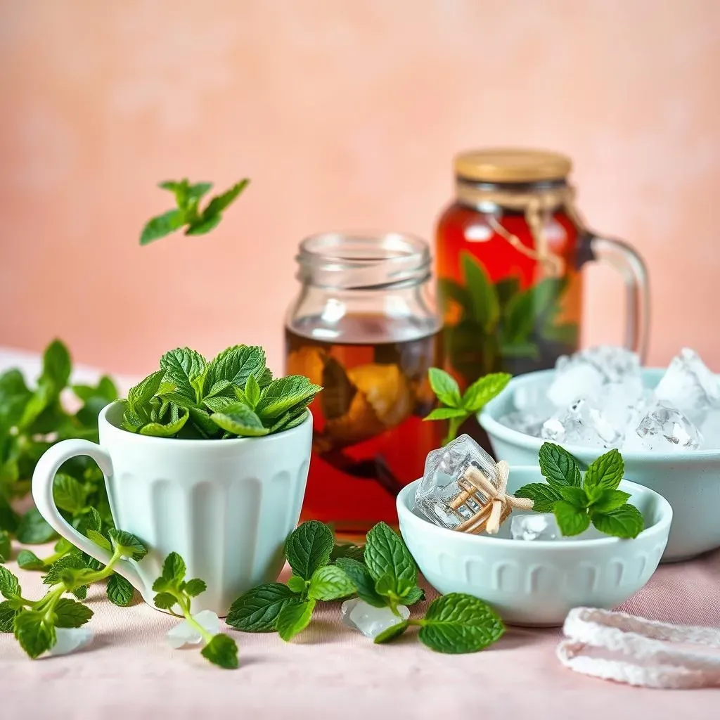 Gathering Your Ingredients for DIY Spearmint Tea Iced Tea