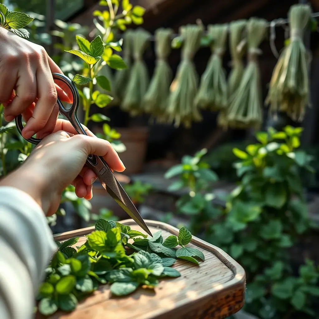 Harvesting and Drying Spearmint for Tea